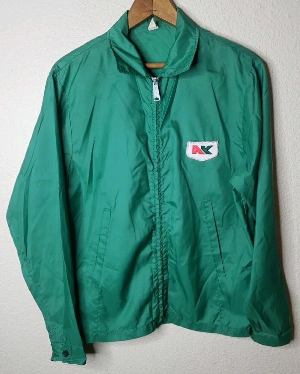 RETRO NK Seed Louisville Northup King Seed farm Windbreaker Jacket SMALL GREEN